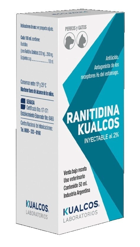 RANITIDINA INYECTABLE X 50 ML KUALCOS