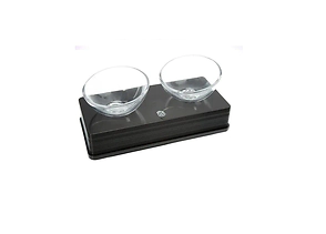 COMEDERO DOBLE CAT IT- Base Plastica - Recipiente Vidrio 400 m