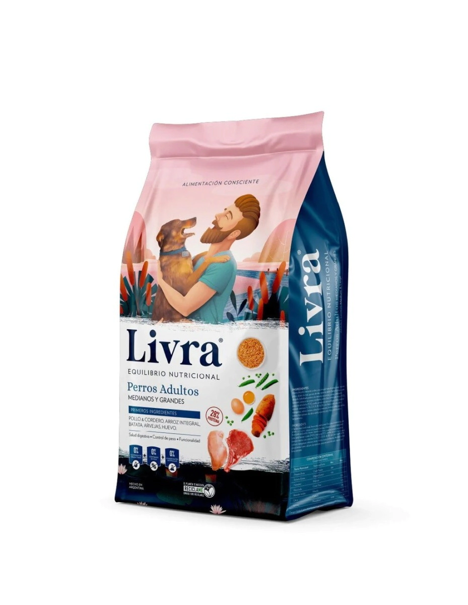 LIVRA PERRO ADULTO MEDIANOS & GRANDES X 15KG (Azul)