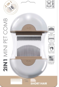 2 EN 1 MINI PET COMB PELO CORTO - MARRON - 