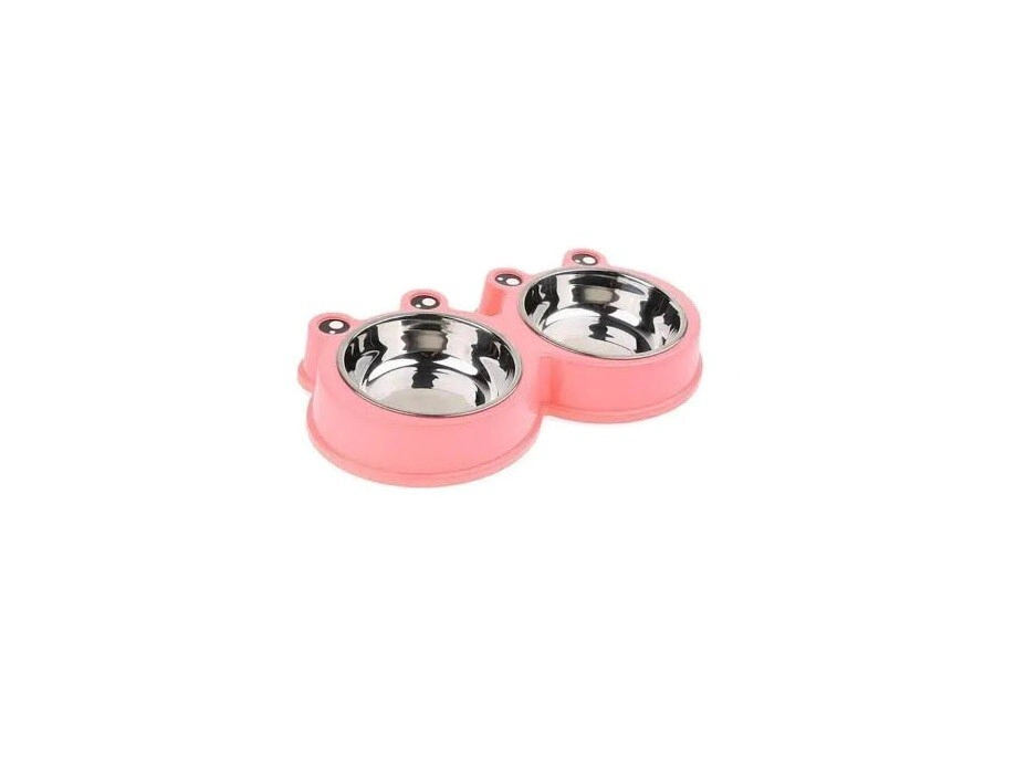 COMEDERO DOBLE CON BOWL DE ACERO GR
