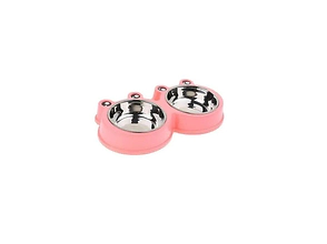 COMEDERO DOBLE CON BOWL DE ACERO GR