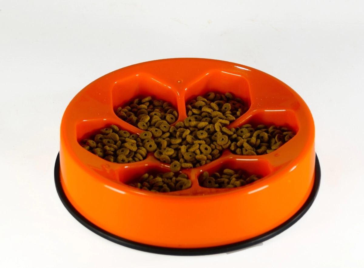 CAVITY SLOW FEED NARANJA BOWL COME LENTO - ANTIDESLIZANTE