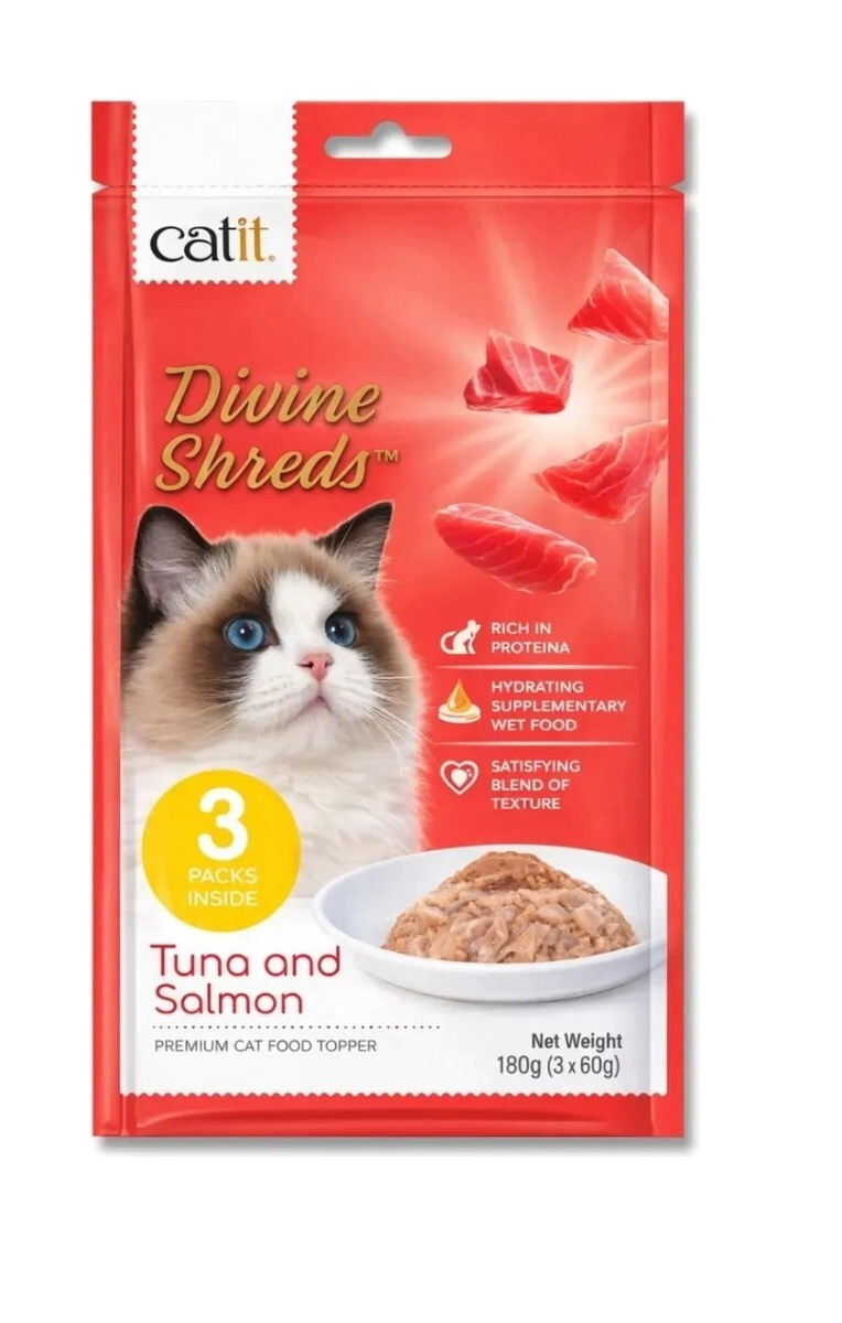 CATIT DIVINE SHREDS SALMON 180 GRS X UN